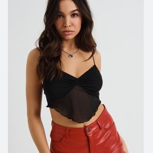 Pretty black mesh cami